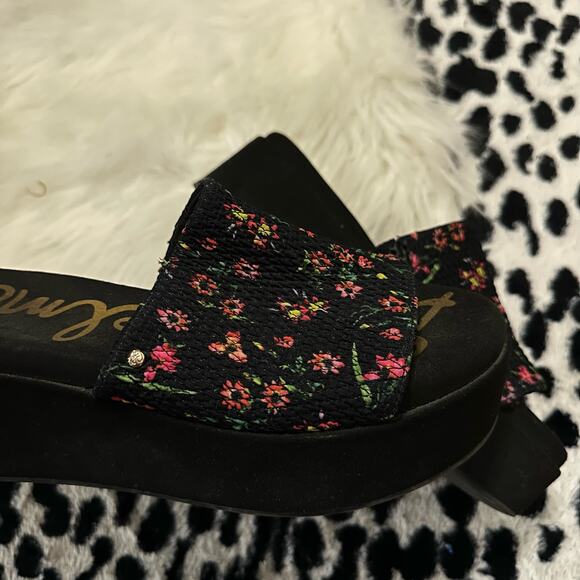 Sam Edelman Wendi Floral Platform Slide Sandal Black Size 8 - Picture 6 of 6